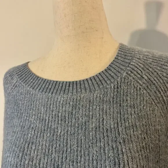NWT Coldwater Creek Sweater Gray Blue XL Women's long sleeve ribbed Pullover - Picture 2 of 9